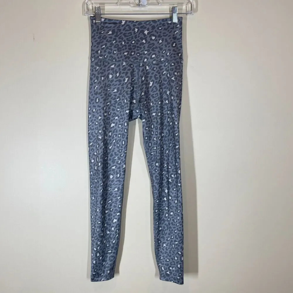 Beyond‎ Yoga Gray Leopard Print Leggings Size Small Yoga Stretchy Gray Lounge